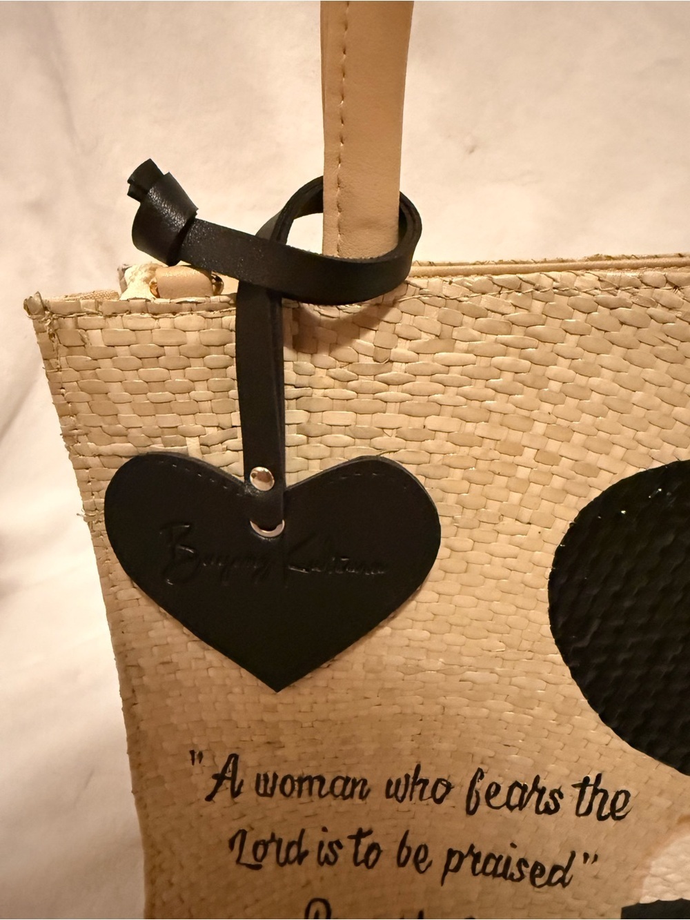 Bayong Kultura Beige Proverbs 30:3 Bayong Tote Bag - Picture 8 of 12